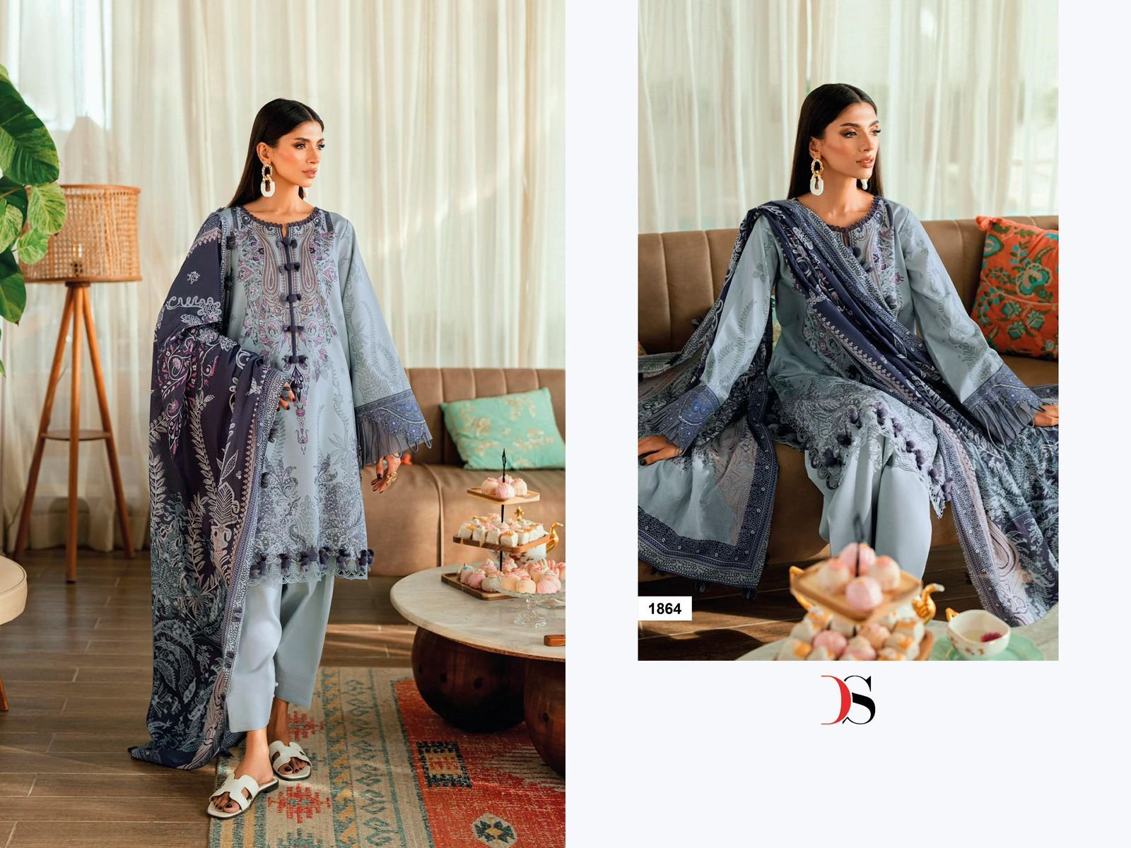 JADE URBAN LAWN 9 DEEPSY SUITS (Chiffon Dupatta) - Image 10