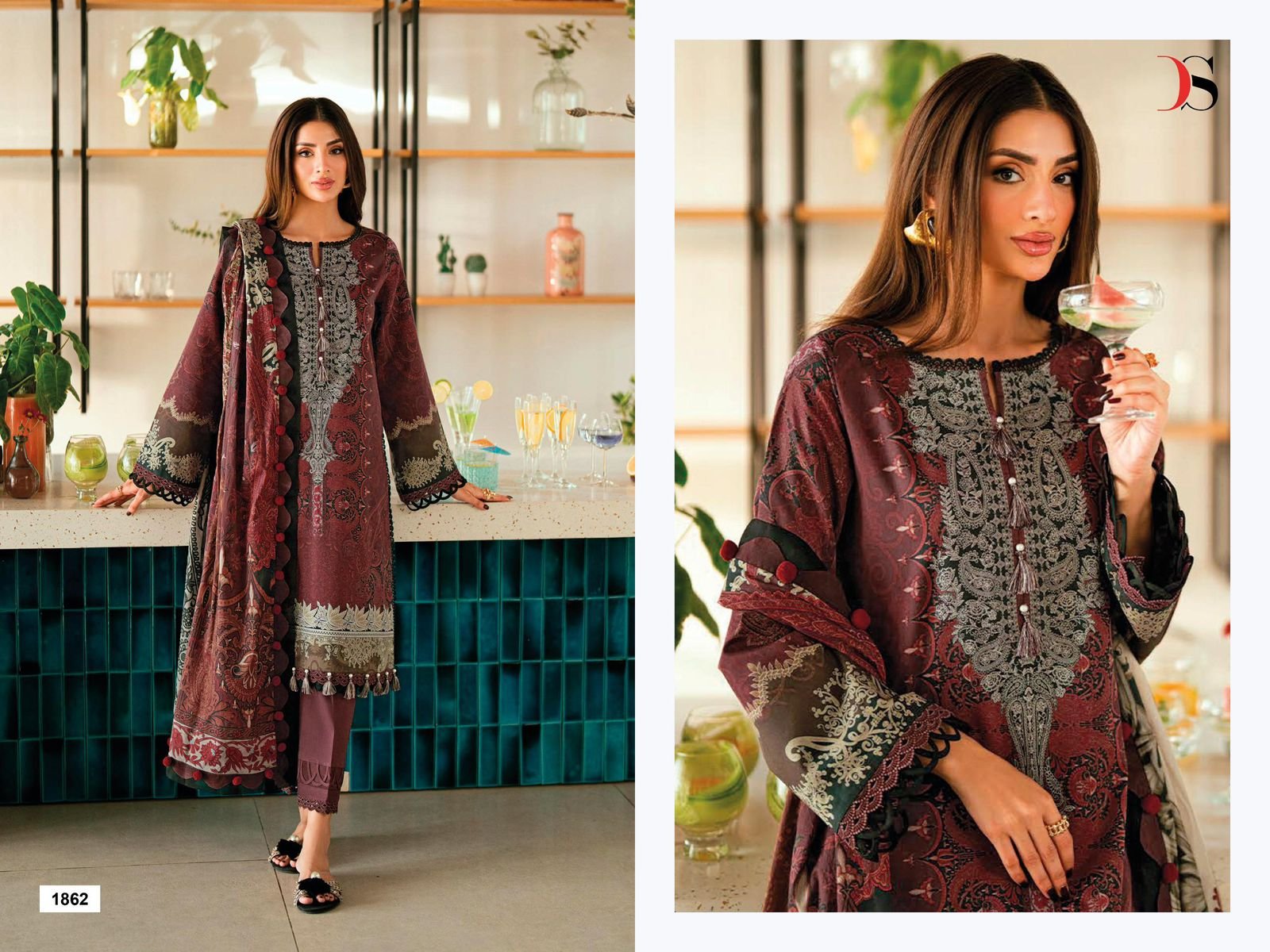 JADE URBAN LAWN 9 DEEPSY SUITS (Chiffon Dupatta) - Image 12