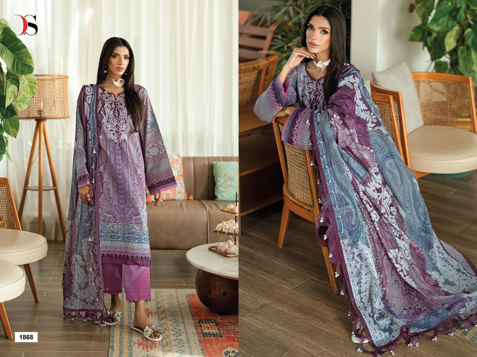 JADE URBAN LAWN 9 DEEPSY SUITS (Chiffon Dupatta) - Image 3