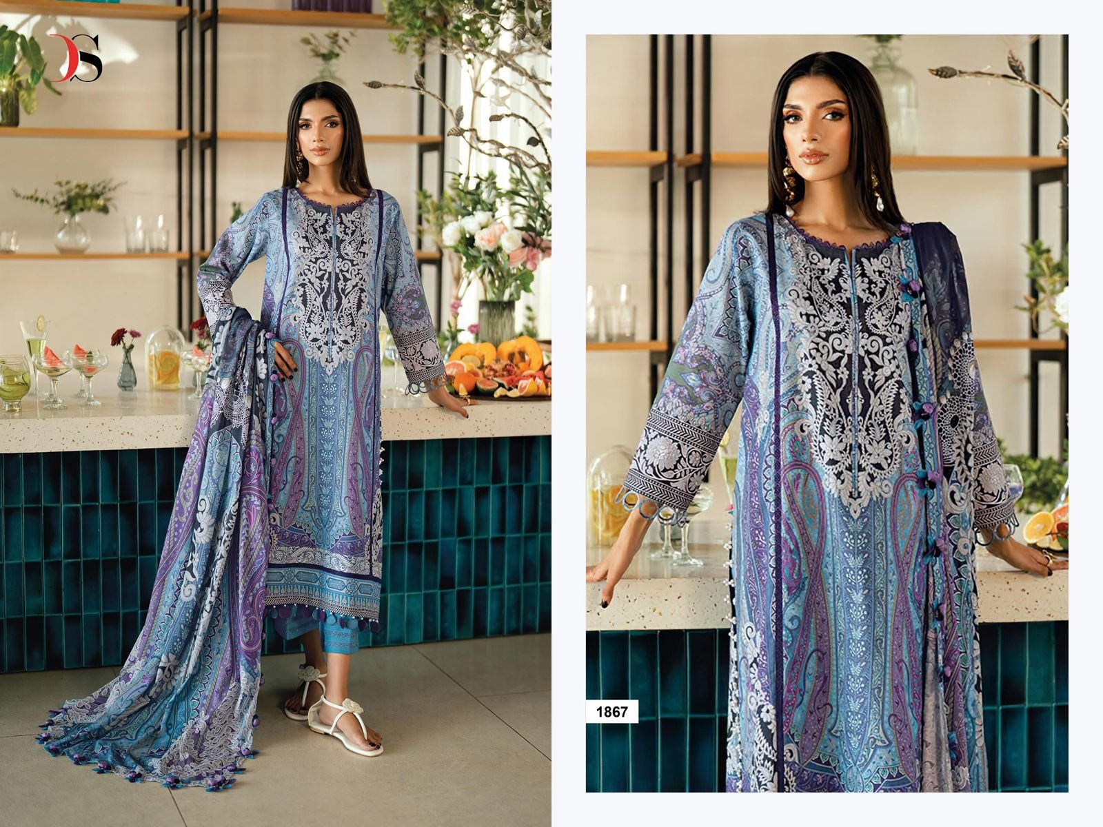 JADE URBAN LAWN 9 DEEPSY SUITS (Chiffon Dupatta) - Image 4