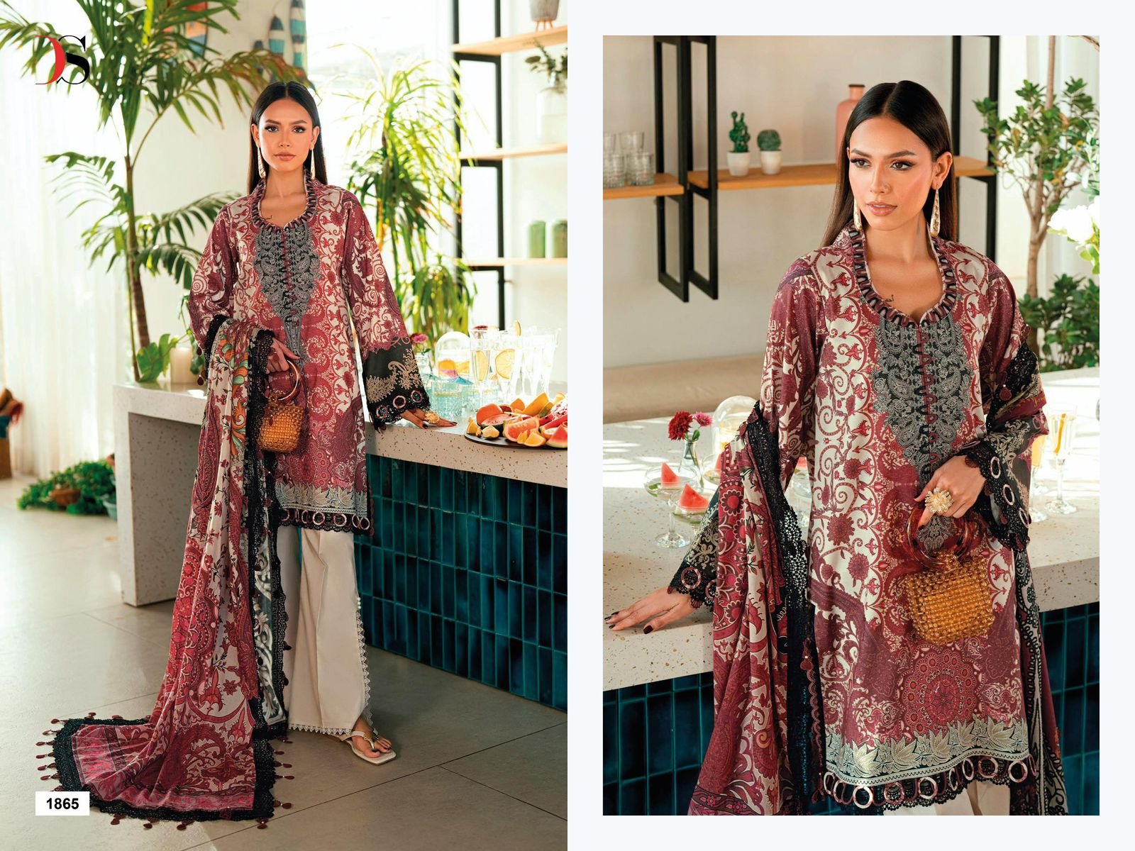 JADE URBAN LAWN 9 DEEPSY SUITS (Chiffon Dupatta) - Image 9