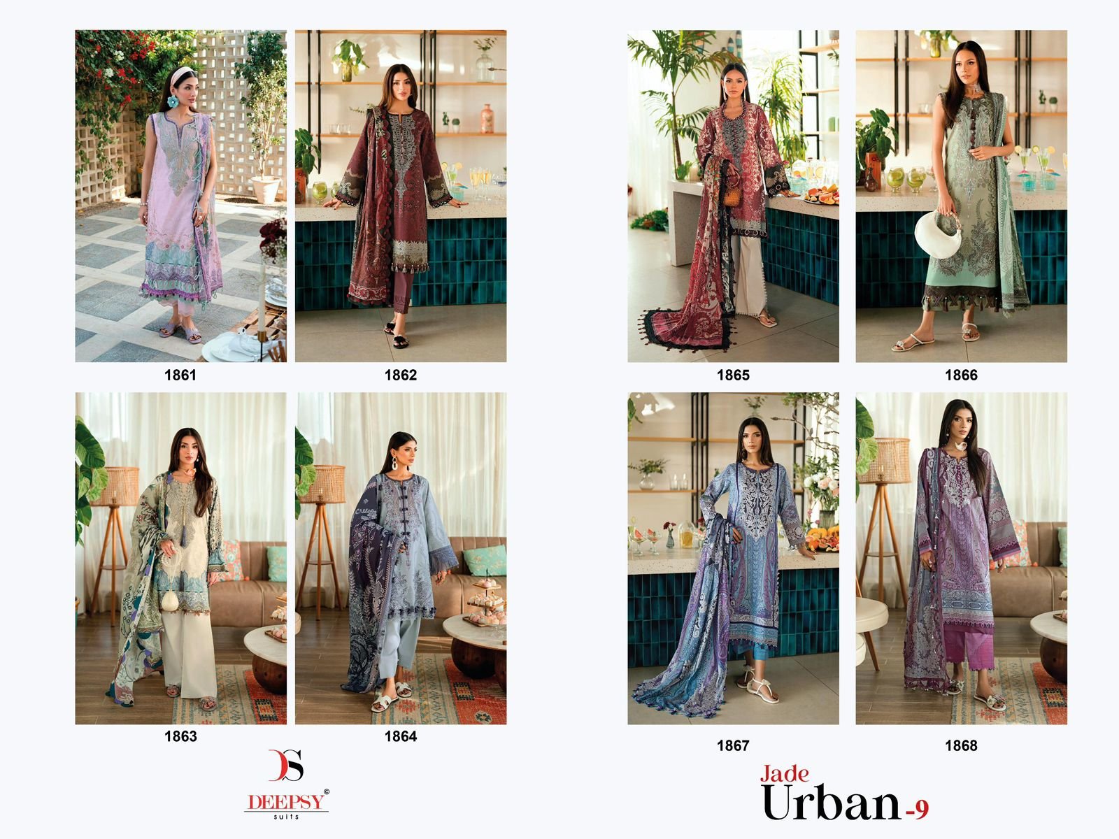 JADE URBAN LAWN 9 DEEPSY SUITS (Chiffon Dupatta) - Image 16