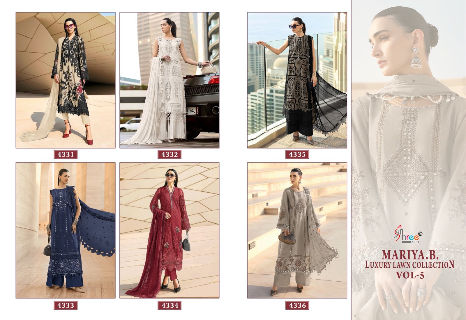 MARIYA.B.LUXURY LAWN COLLECTION VOL 5 SHREE (Cotton Dupatta) - Image 4