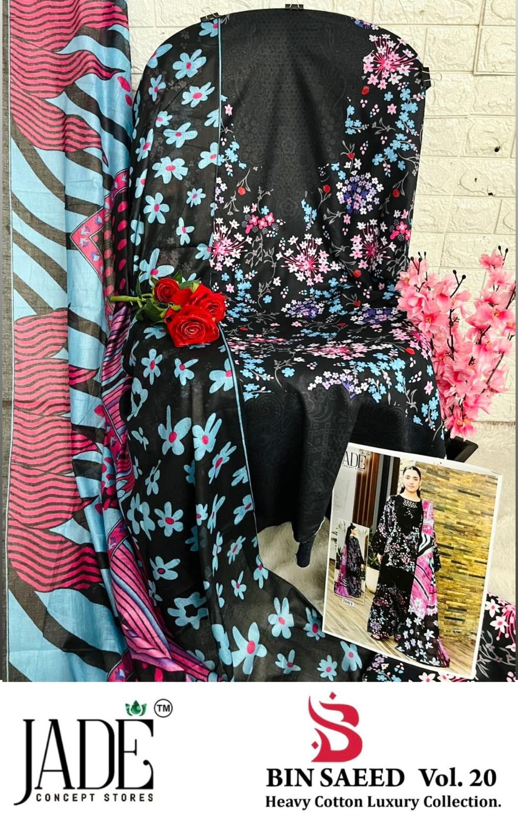 BIN SAEED EXCLUSIVE HEAVY COTTON COLLECTION VOL 20 JADE (Cotton Dupatta) - Image 5