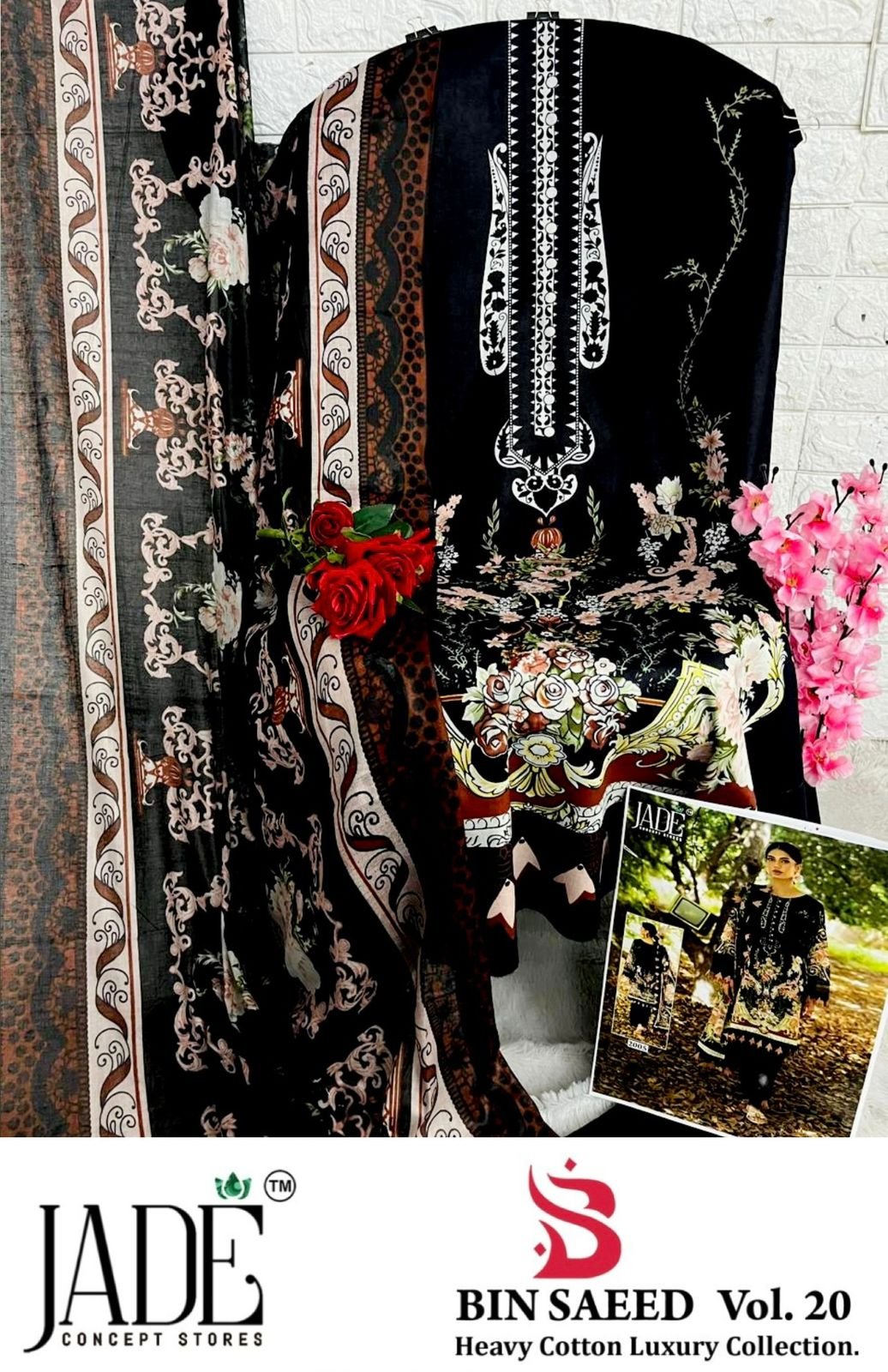 BIN SAEED EXCLUSIVE HEAVY COTTON COLLECTION VOL 20 JADE (Cotton Dupatta) - Image 8
