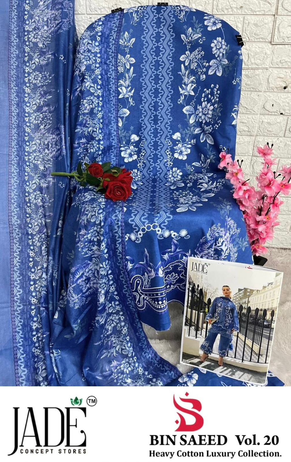 BIN SAEED EXCLUSIVE HEAVY COTTON COLLECTION VOL 20 JADE (Cotton Dupatta) - Image 9