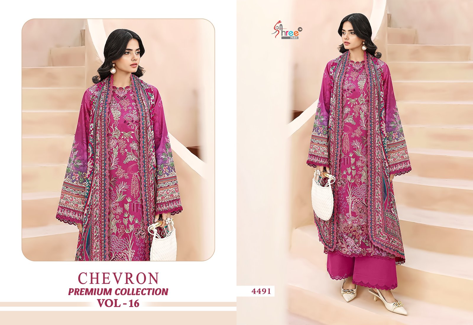 CHEVRON PREMIUM COLLECTION SHREE VOL 16 SHREE (chiffon Dupatta) - Image 4