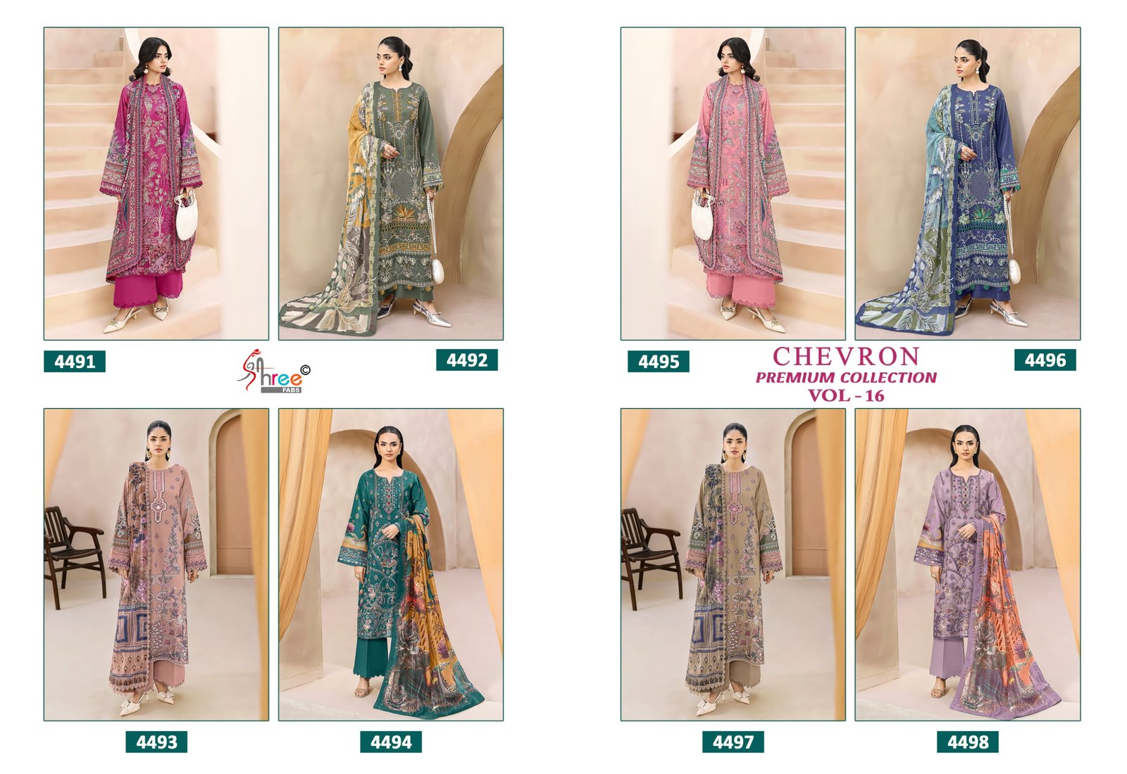 CHEVRON PREMIUM COLLECTION SHREE VOL 16 SHREE (chiffon Dupatta) - Image 5