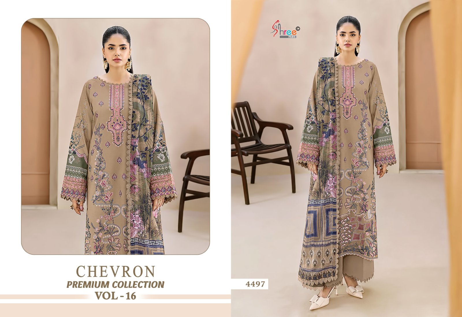 CHEVRON PREMIUM COLLECTION SHREE VOL 16 SHREE (chiffon Dupatta) - Image 8