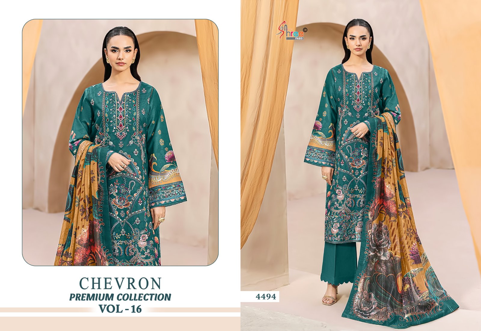 CHEVRON PREMIUM COLLECTION SHREE VOL 16 SHREE (chiffon Dupatta) - Image 9