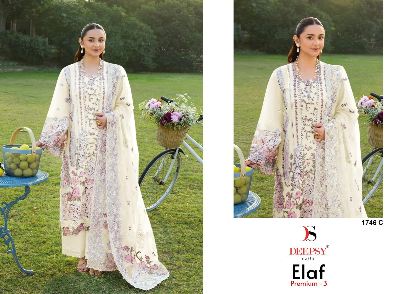 ELAF PREMIUM 3 LUXURY BY DEEPSY SUITS 1746(Cotton Dupatta) - Image 4