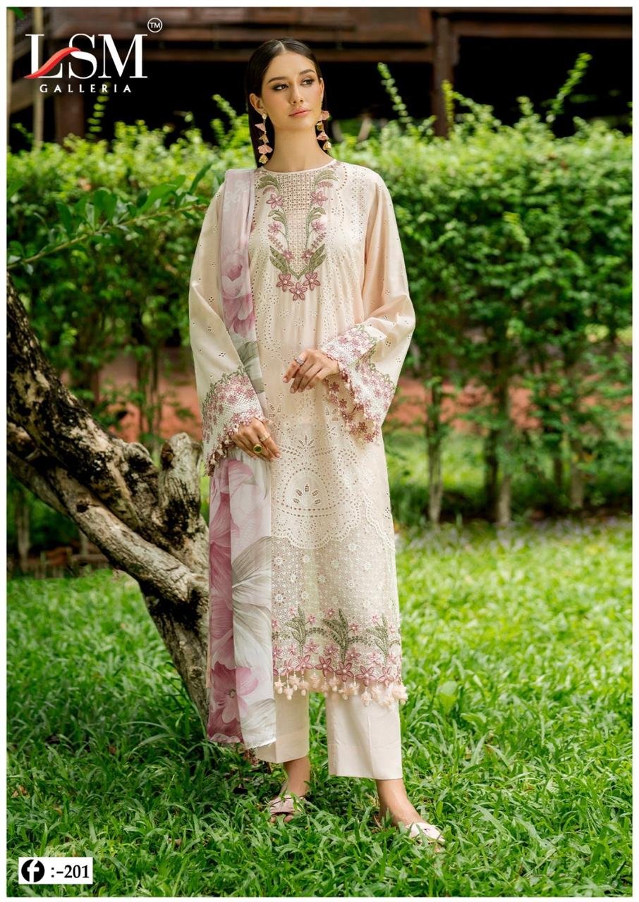 FIRDOUS QUEEN EXCLUSIVE HEAVY LAWN COLLECTION VOL 20 LSM (cotton Dupatta) - Image 11