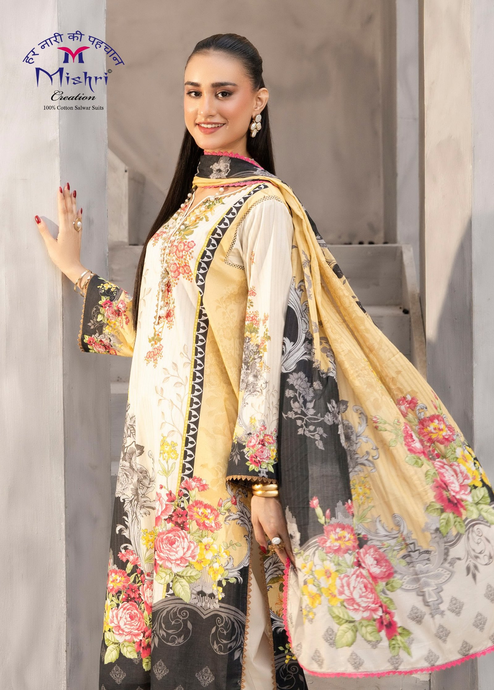 FLORA 8 MISHRI (Cotton Dupatta) - Image 10