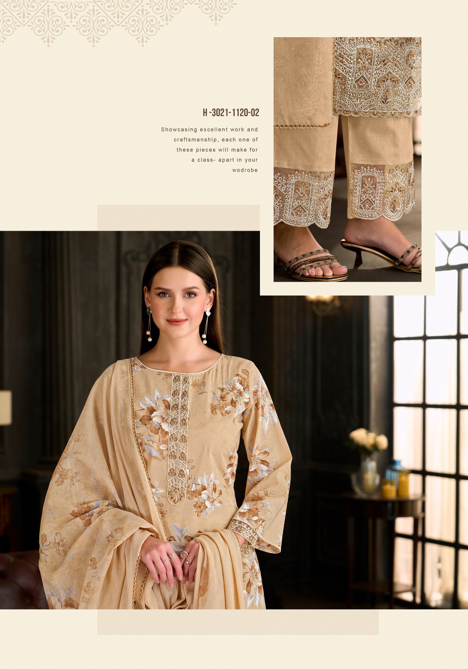 FLORAL FOREVER 2 ALOK (Cotton Dupatta) - Image 4