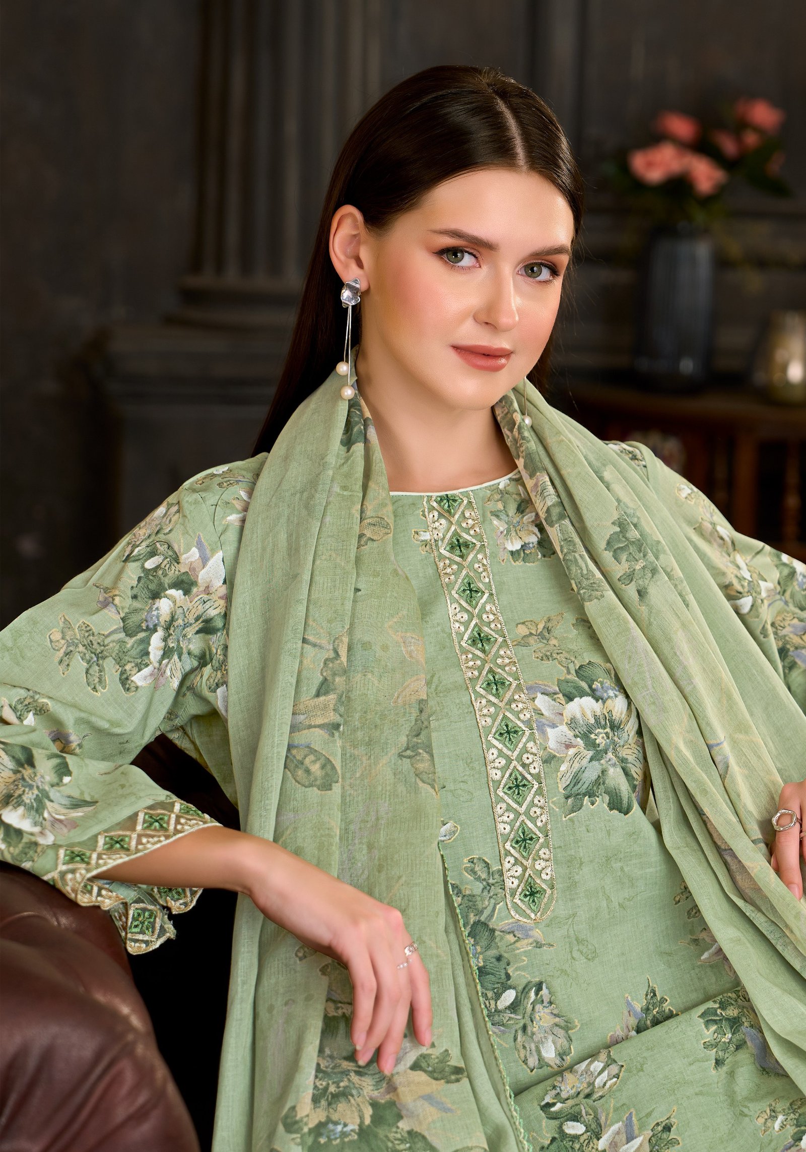 FLORAL FOREVER 2 ALOK (Cotton Dupatta) - Image 5