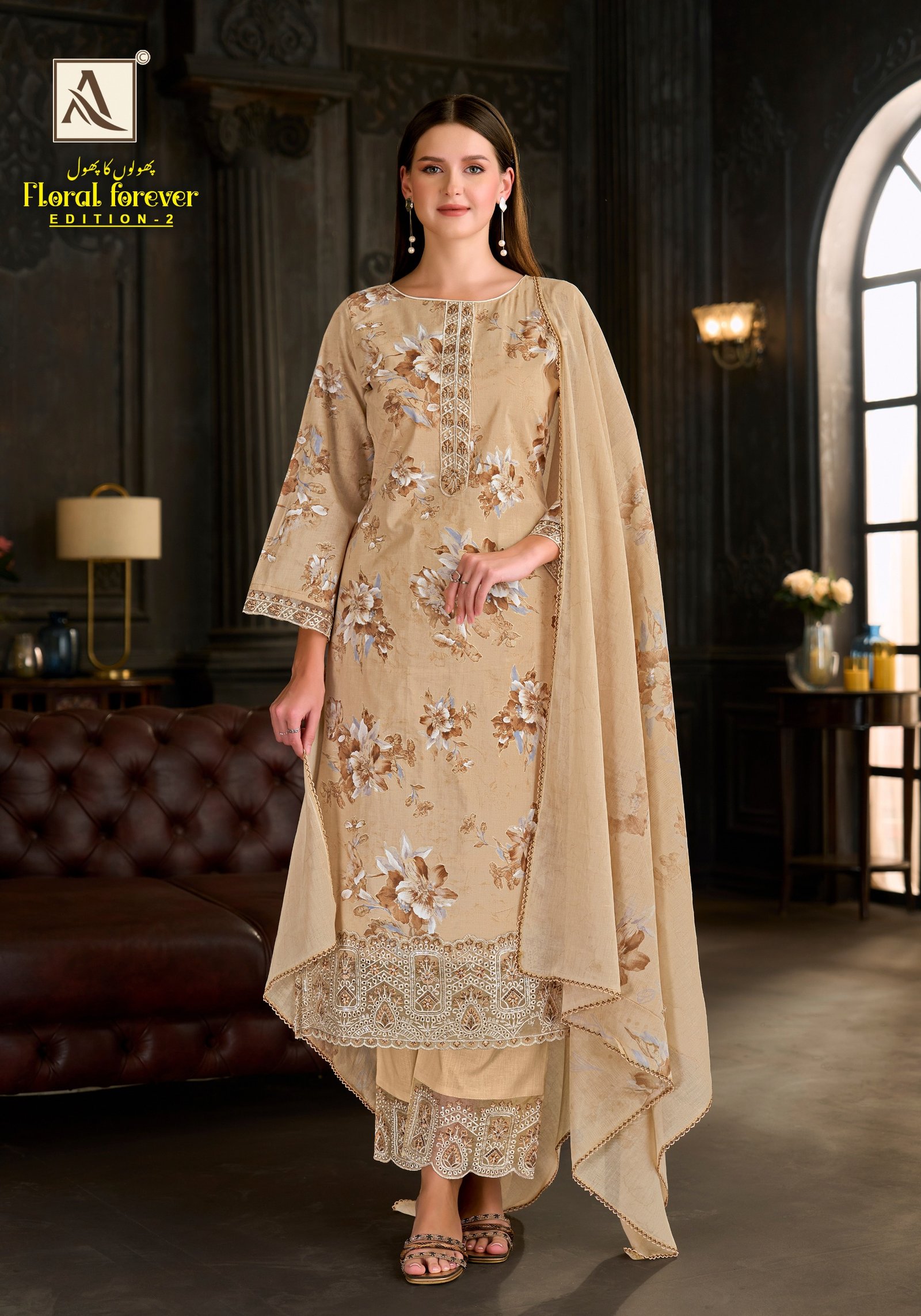FLORAL FOREVER 2 ALOK (Cotton Dupatta) - Image 6