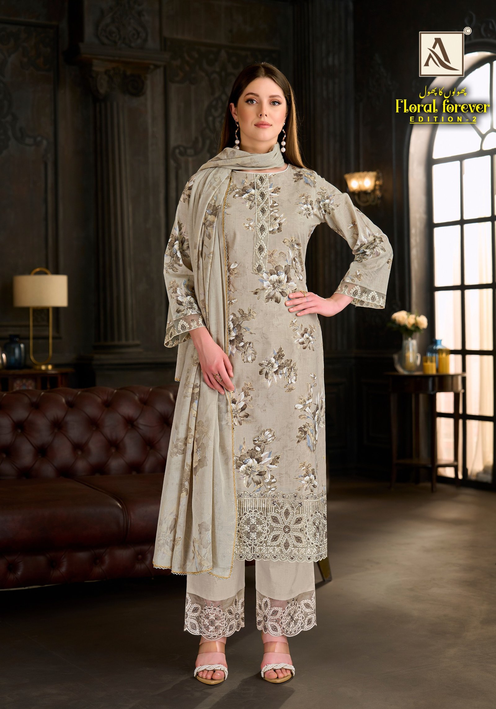 FLORAL FOREVER 2 ALOK (Cotton Dupatta) - Image 9