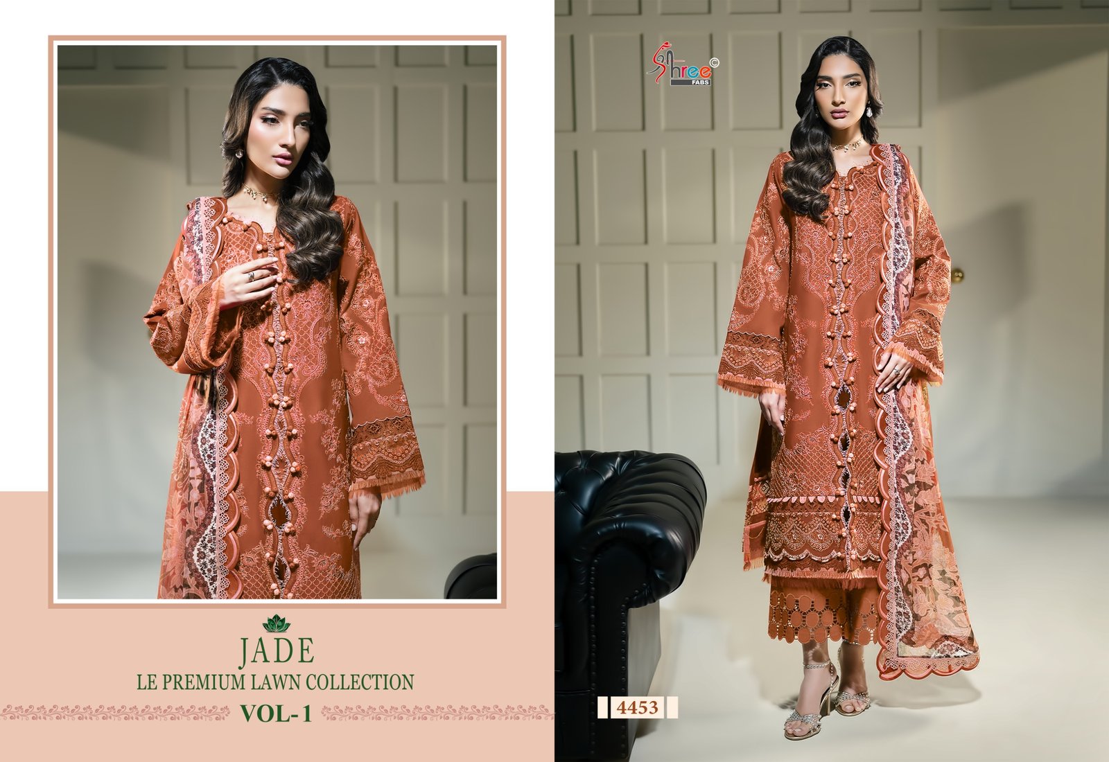 JADE LE-PREMIUM LAWN COLLECTION 1 SHREE (Chiffon Dupatta) - Image 3