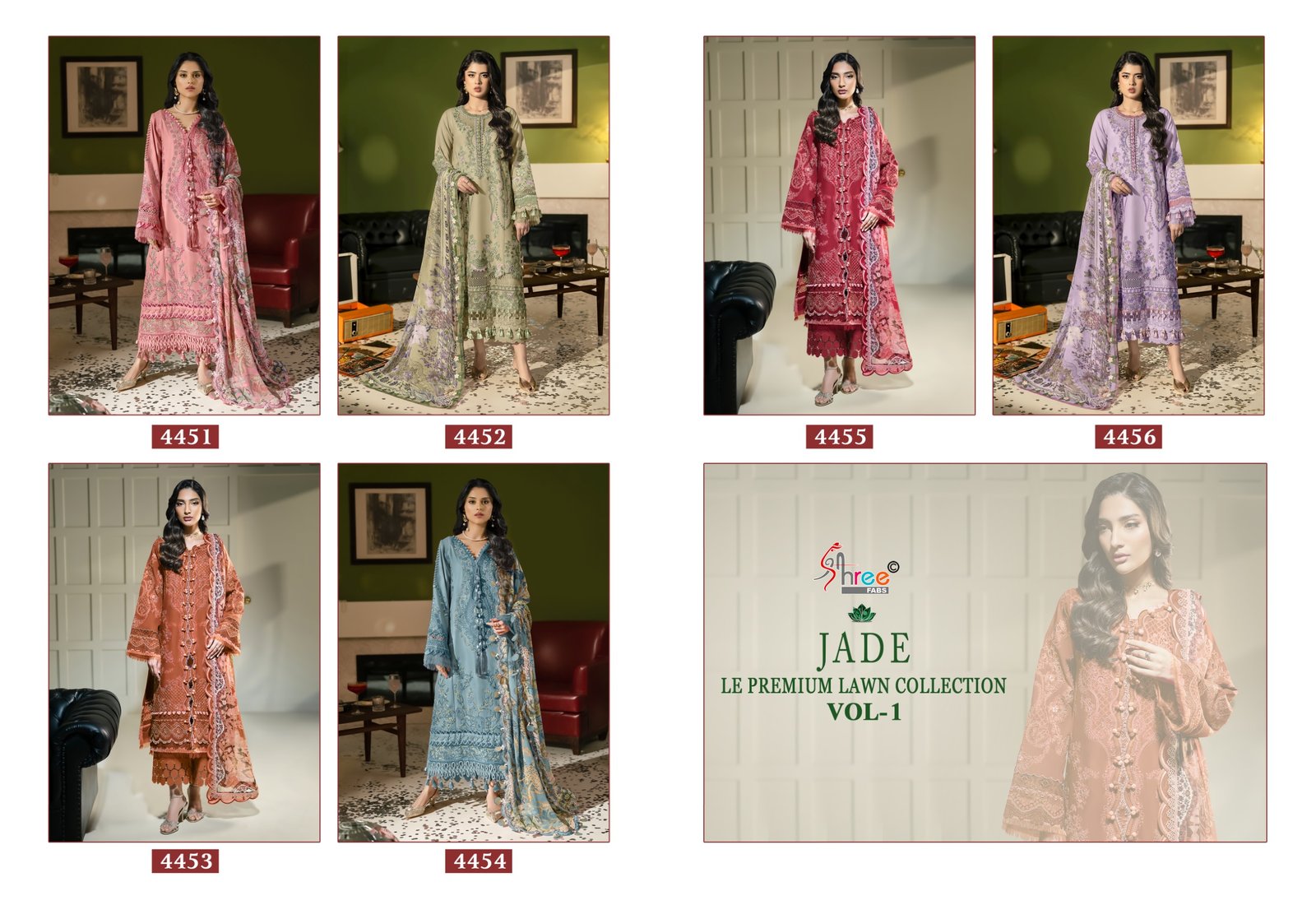 JADE LE-PREMIUM LAWN COLLECTION 1 SHREE (Chiffon Dupatta) - Image 4