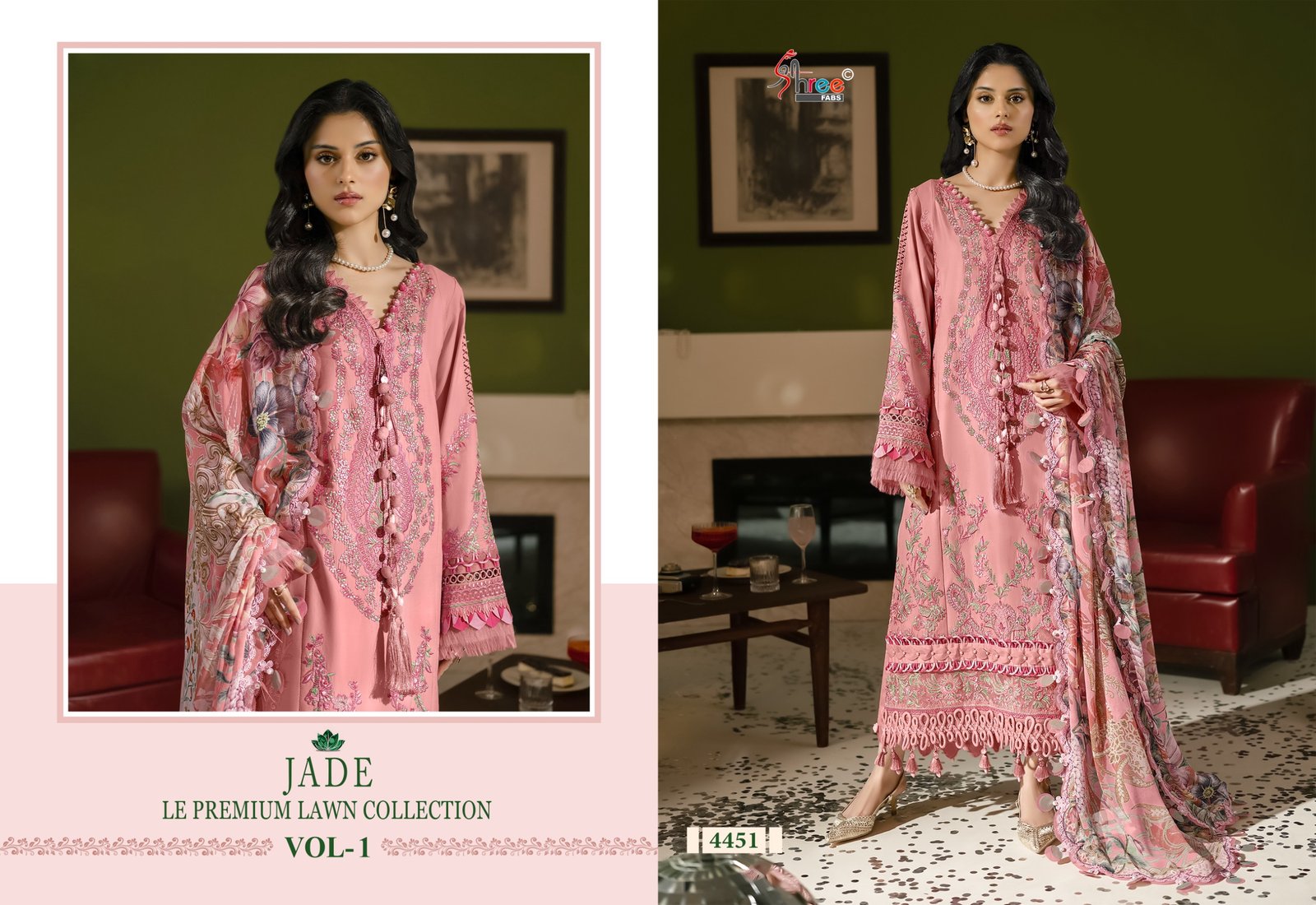JADE LE-PREMIUM LAWN COLLECTION 1 SHREE (Chiffon Dupatta) - Image 5