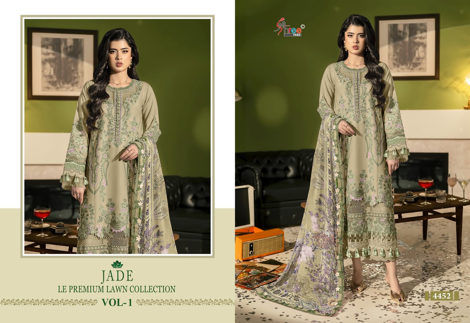 JADE LE-PREMIUM LAWN COLLECTION 1 SHREE (Chiffon Dupatta) - Image 6