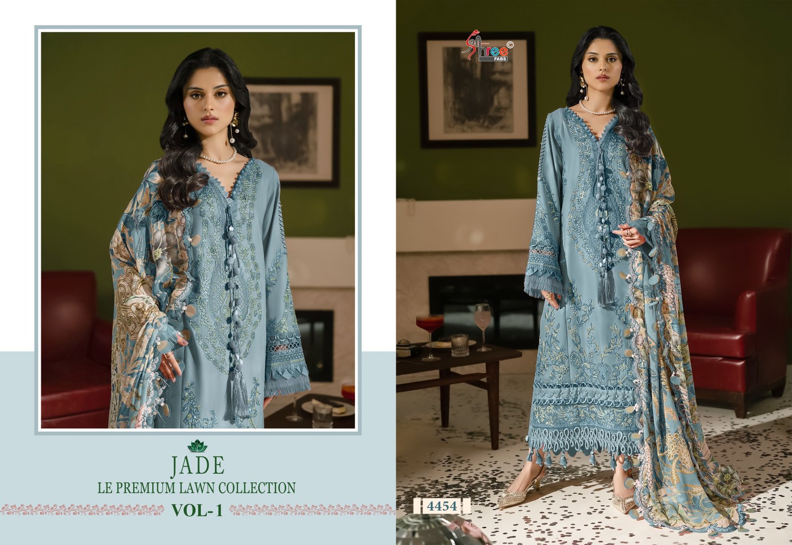 JADE LE-PREMIUM LAWN COLLECTION 1 SHREE (Chiffon Dupatta) - Image 9