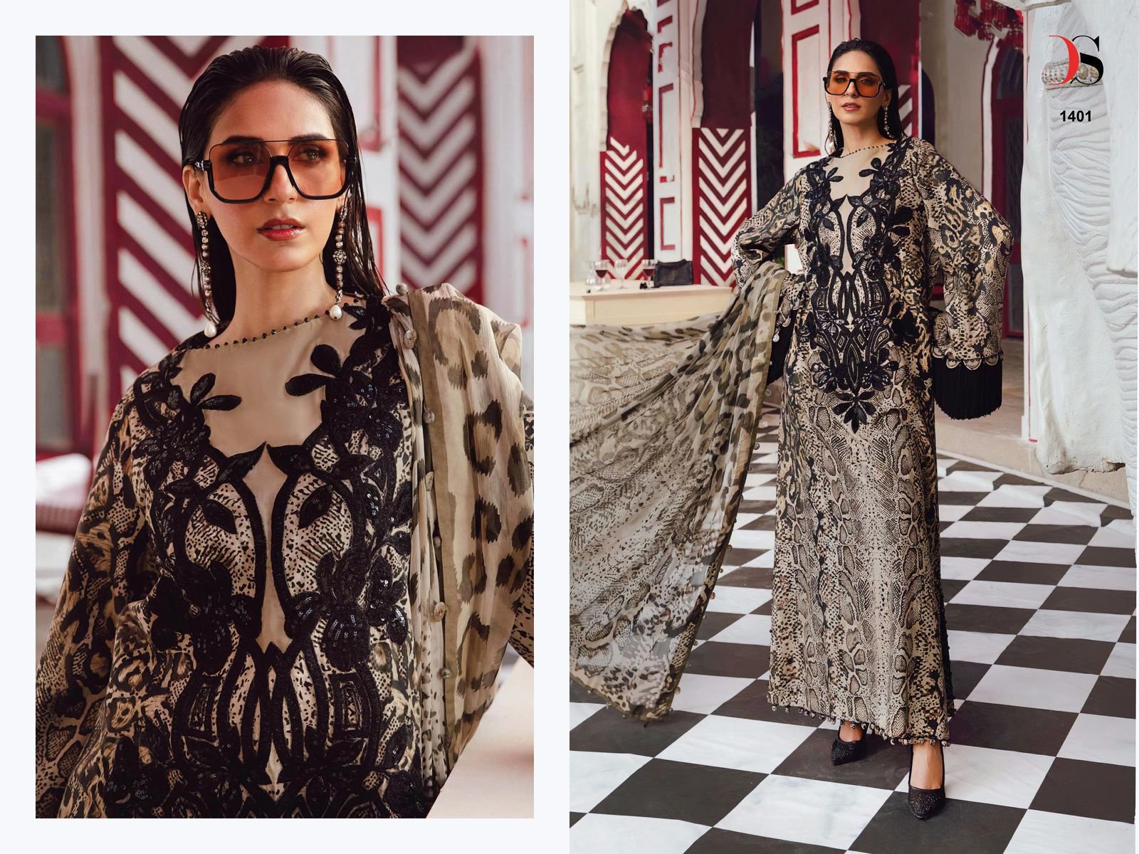 MARIA B MPRINT 25-4 HIT DESIGN BY DEEPSY SUITS 1401 (Chiffon Dupatta) - Image 3