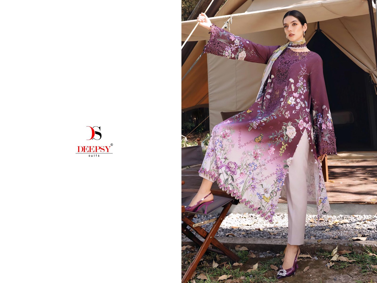MARIA B MPRINT 6 DEEPSY SUITS(Chiffon Dupatta) - Image 9