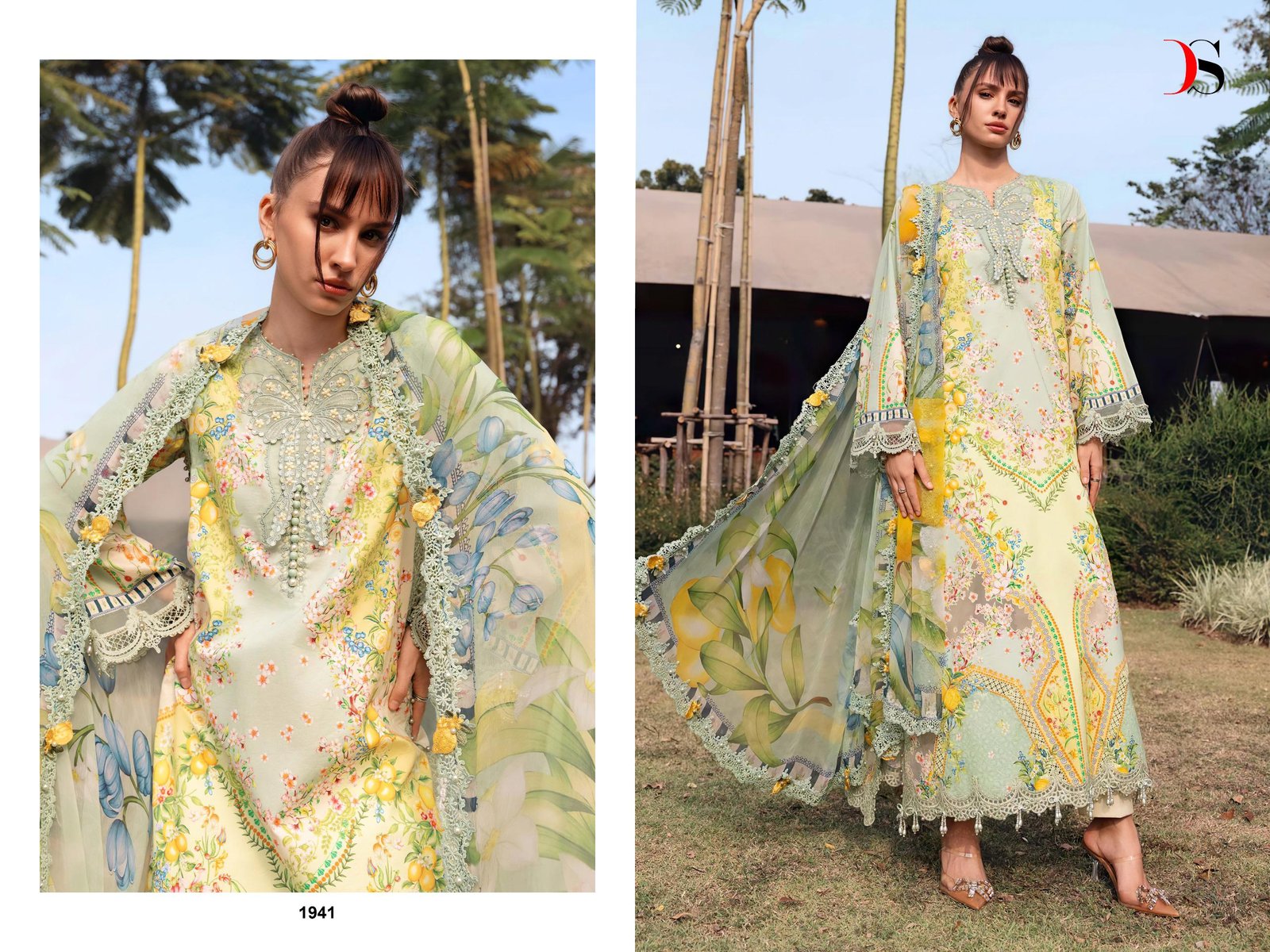 MARIA B MPRINT 6 DEEPSY SUITS(Chiffon Dupatta) - Image 14