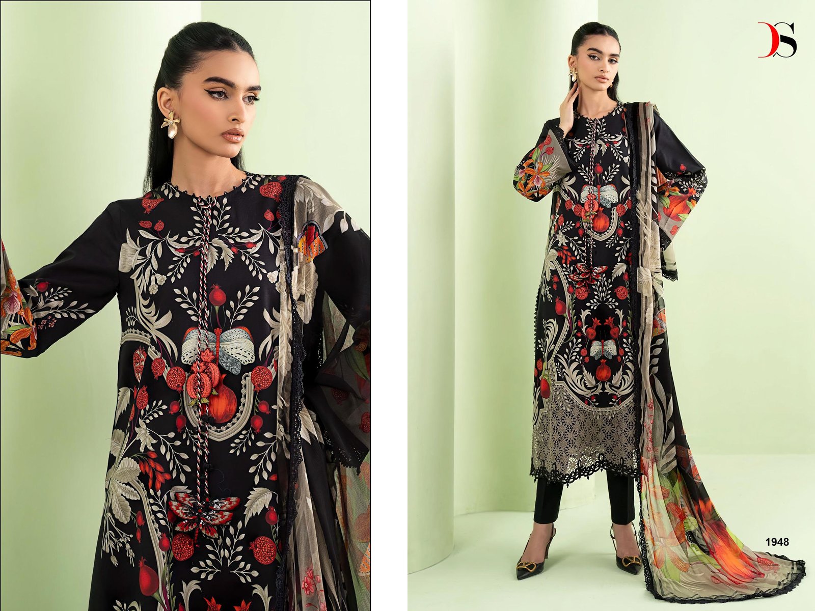 MARIA B MPRINT 6 DEEPSY SUITS(Chiffon Dupatta) - Image 3