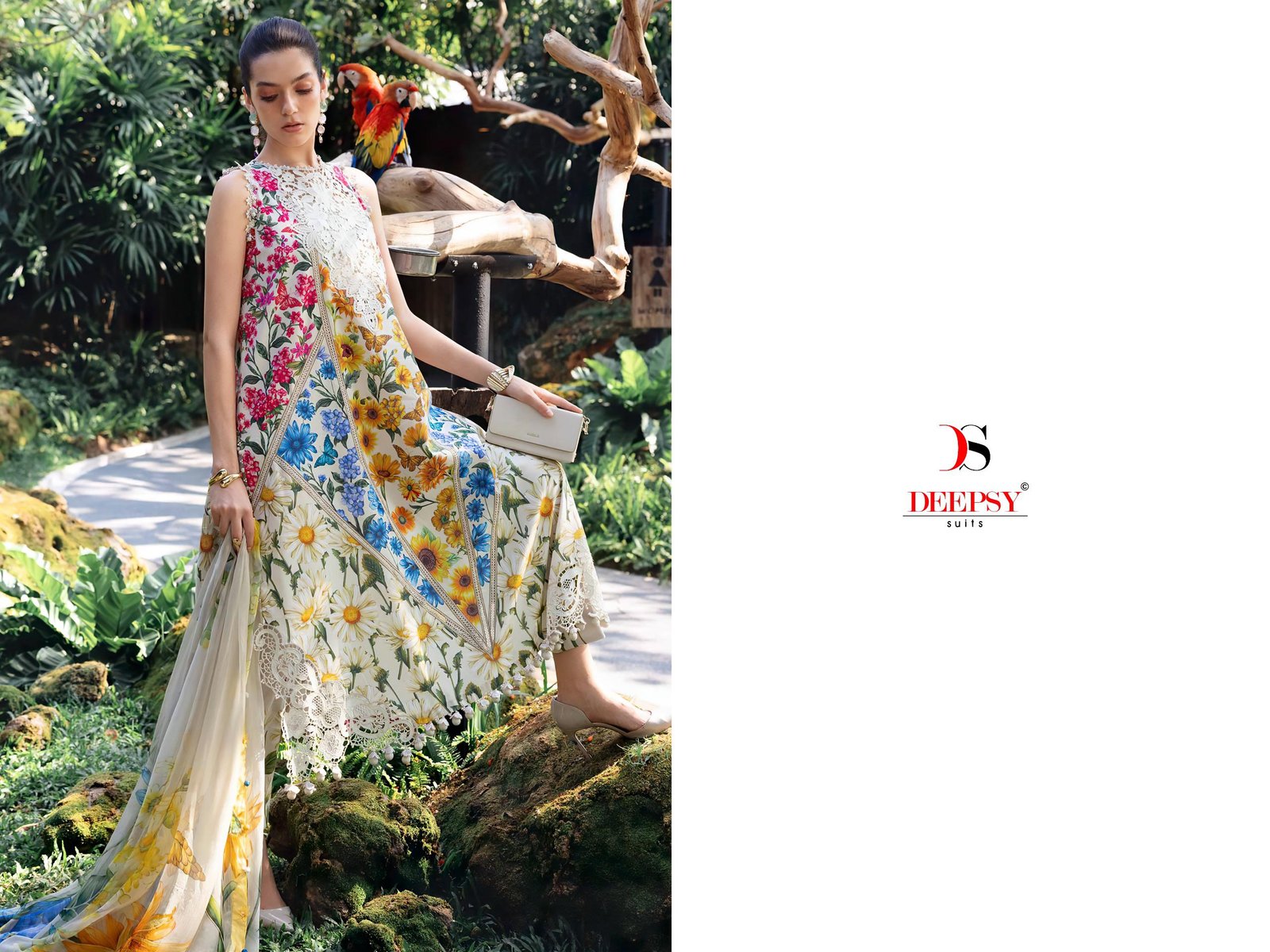 MARIA B MPRINT 6 DEEPSY SUITS(Chiffon Dupatta) - Image 7