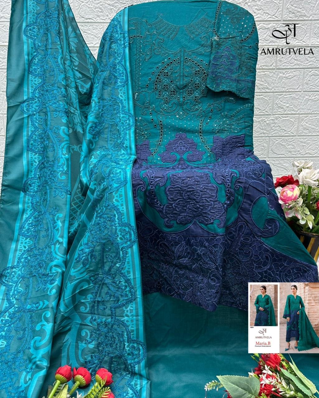 MARIA B PREMIUM EMBROIDERED AMRUTVELA (cotton Dupatta) - Image 3