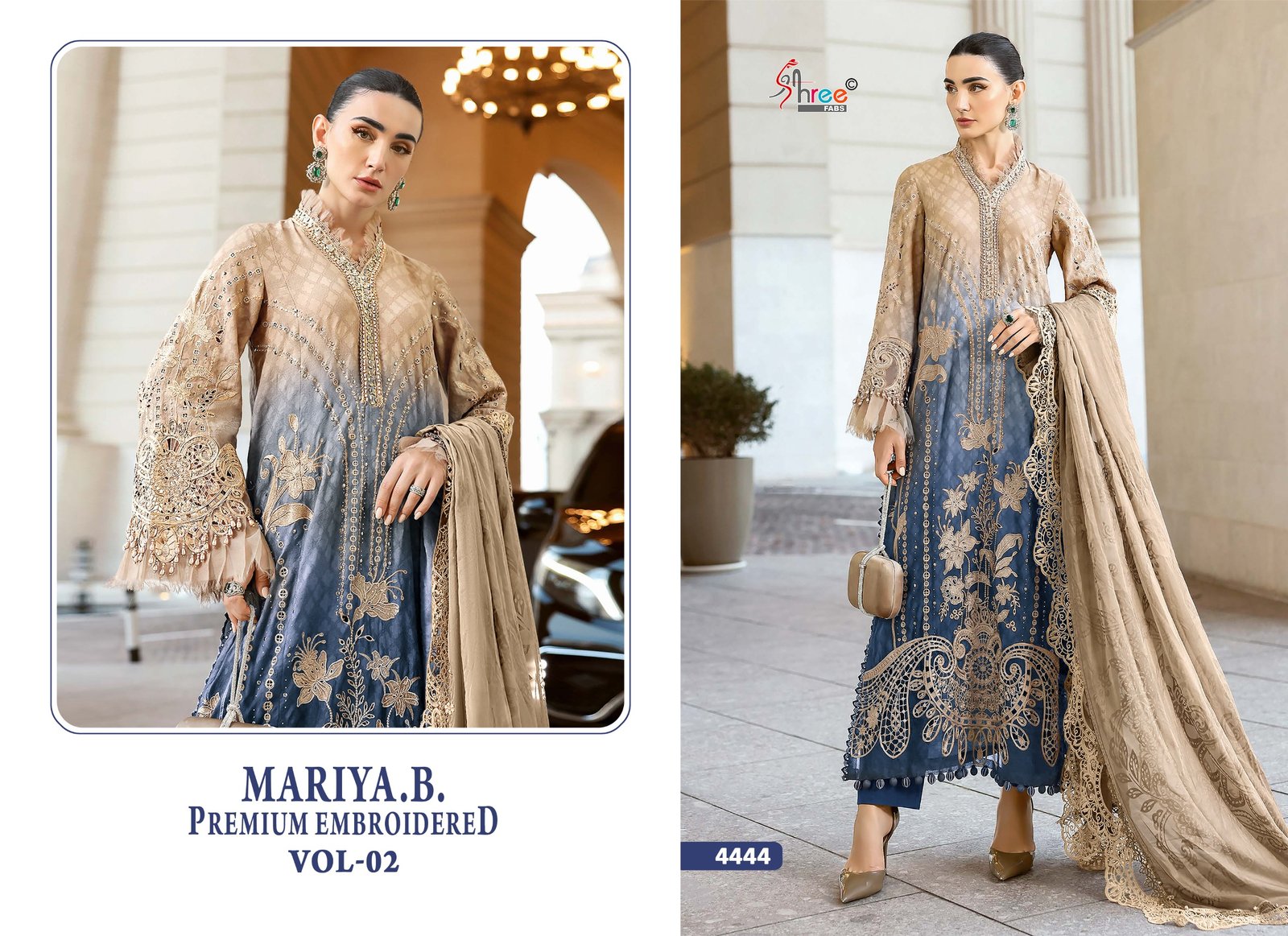 MARIA B PREMIUM EMBROIDERED VOL 2 SHREE (Cotton Dupatta) - Image 3