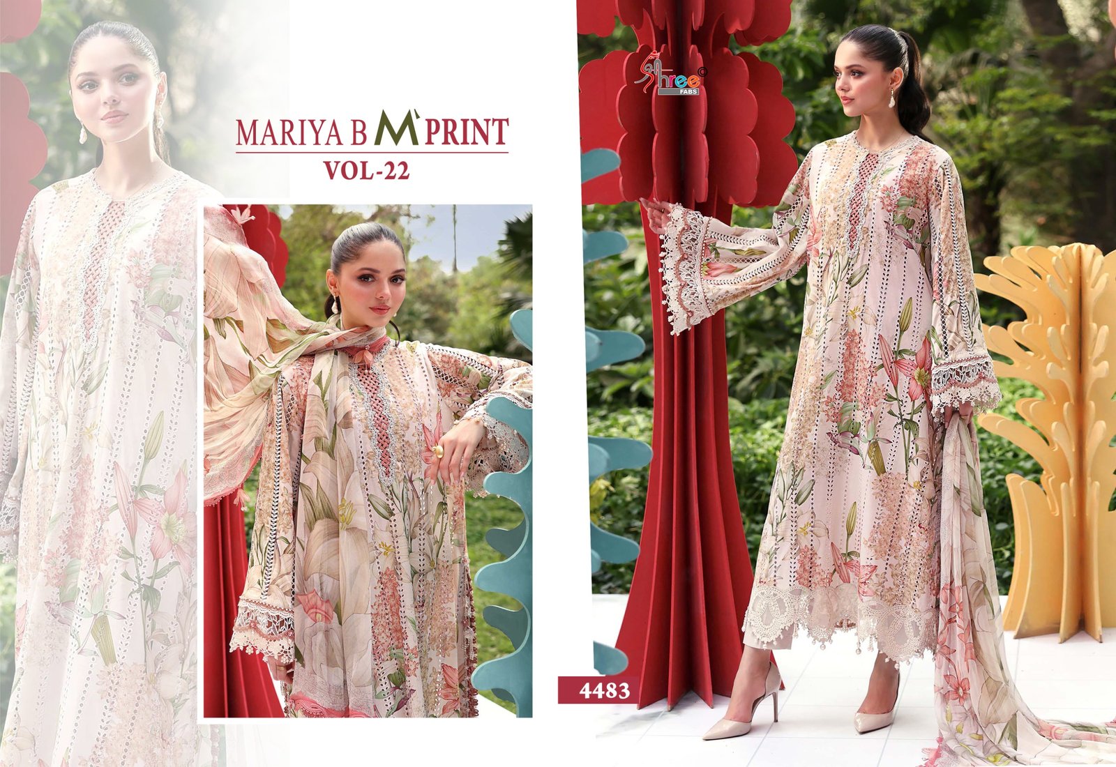 MARIYA B MPRINT VOL 22 SHREE (chiffon Dupatta) - Image 3