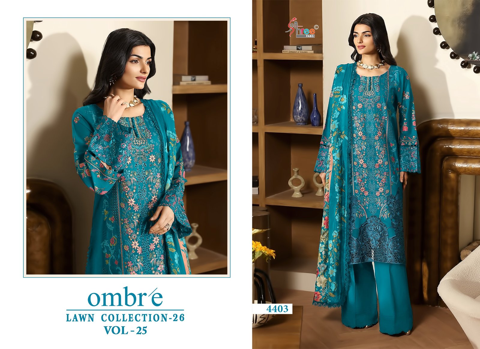 OMBRE LAWN COLLECTION VOL 25 SHREE (cotton Dupatta) - Image 3