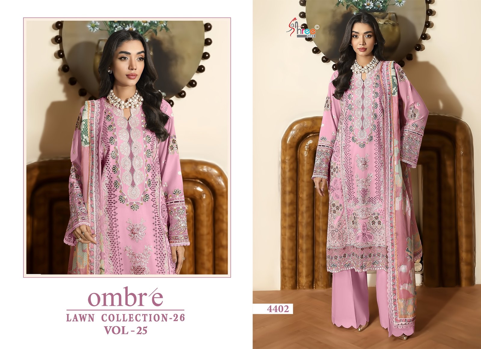 OMBRE LAWN COLLECTION VOL 25 SHREE (cotton Dupatta) - Image 4