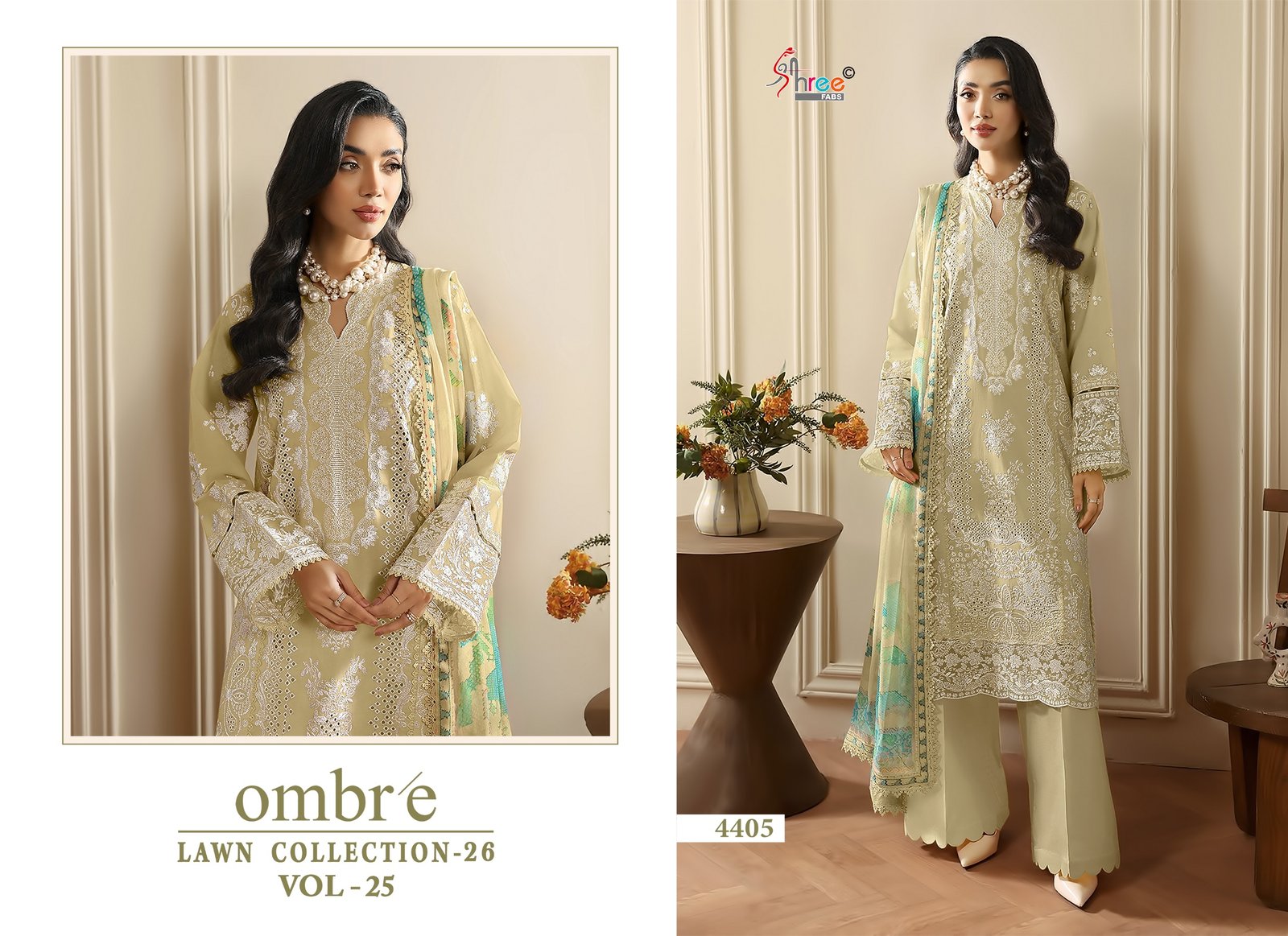 OMBRE LAWN COLLECTION VOL 25 SHREE (cotton Dupatta) - Image 5