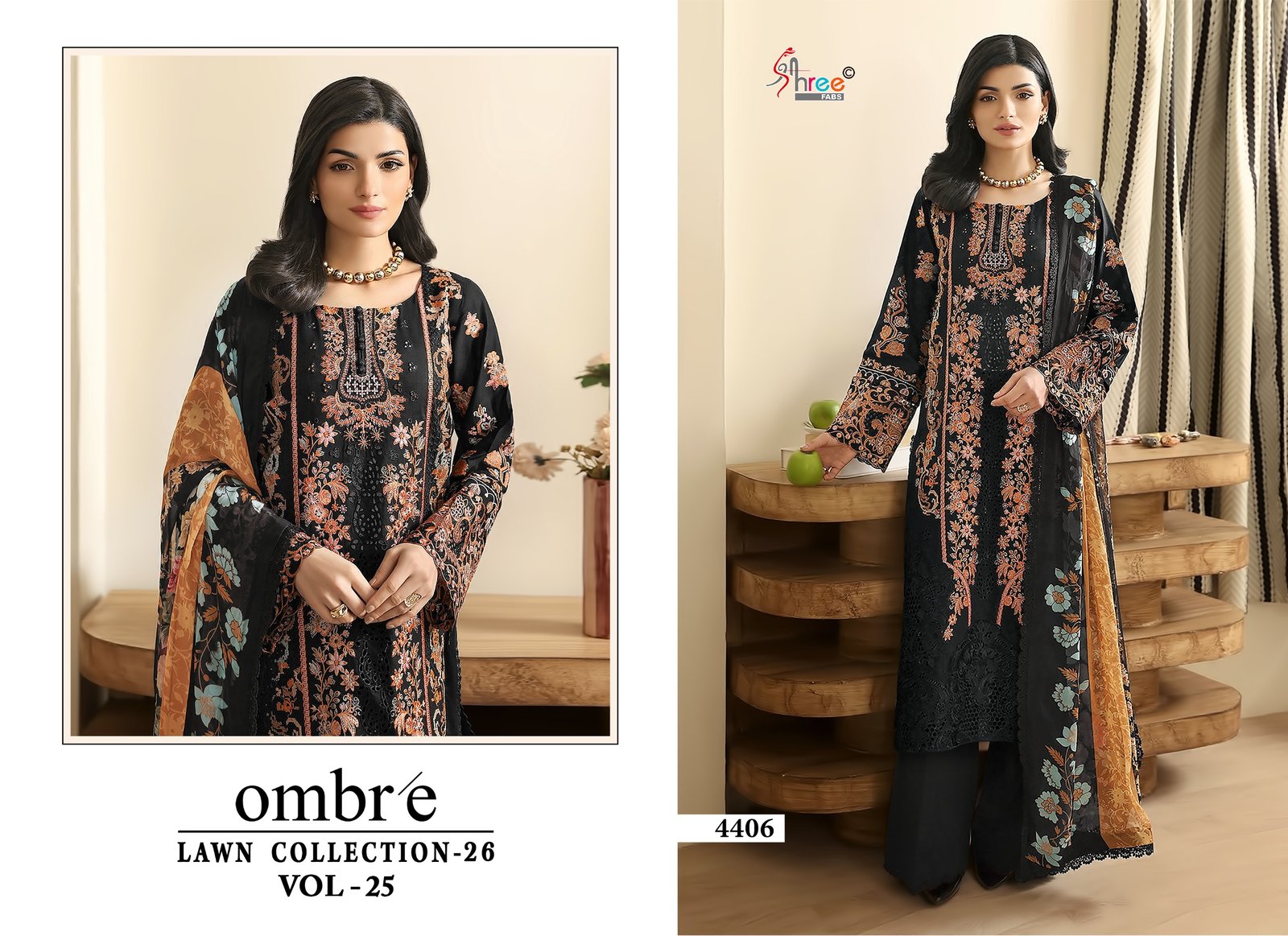 OMBRE LAWN COLLECTION VOL 25 SHREE (cotton Dupatta) - Image 6