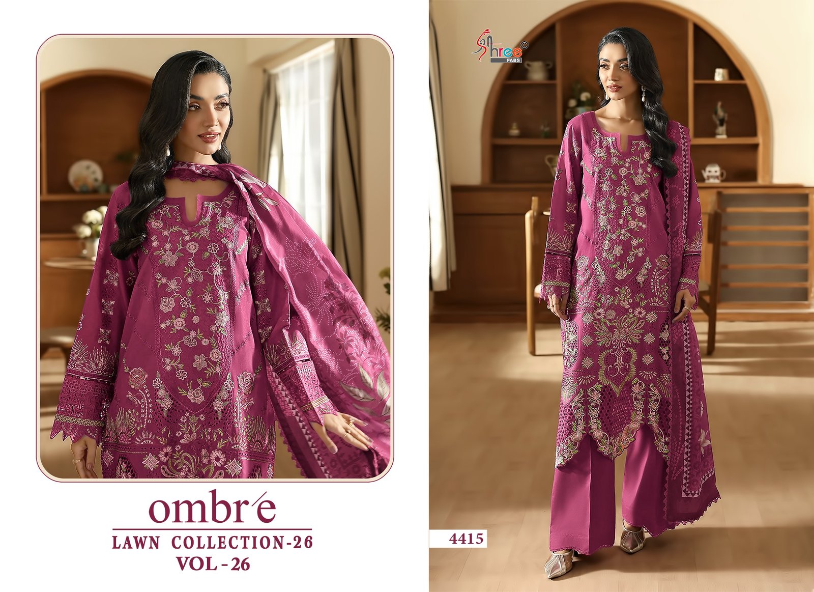 OMBRE LAWN COLLECTION VOL 26 SHREE (cotton Dupatta) - Image 3