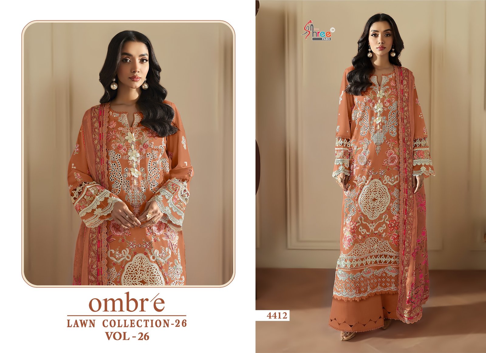OMBRE LAWN COLLECTION VOL 26 SHREE (cotton Dupatta) - Image 5