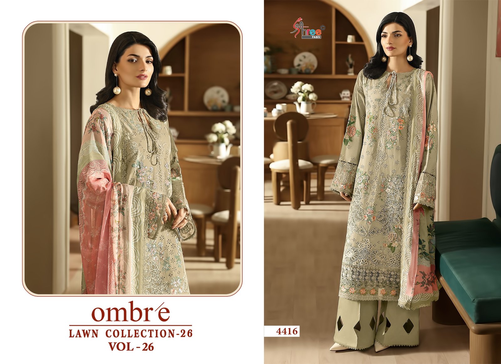 OMBRE LAWN COLLECTION VOL 26 SHREE (cotton Dupatta) - Image 8