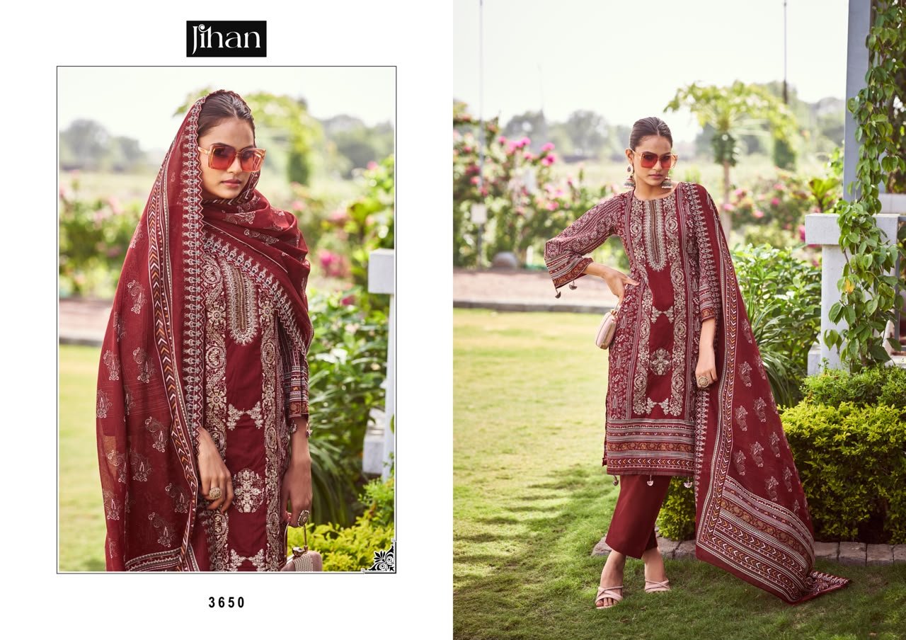 BIN SAEED LAWN COLLECTION VOL 22 JIHAN (cotton Dupatta) - Image 3