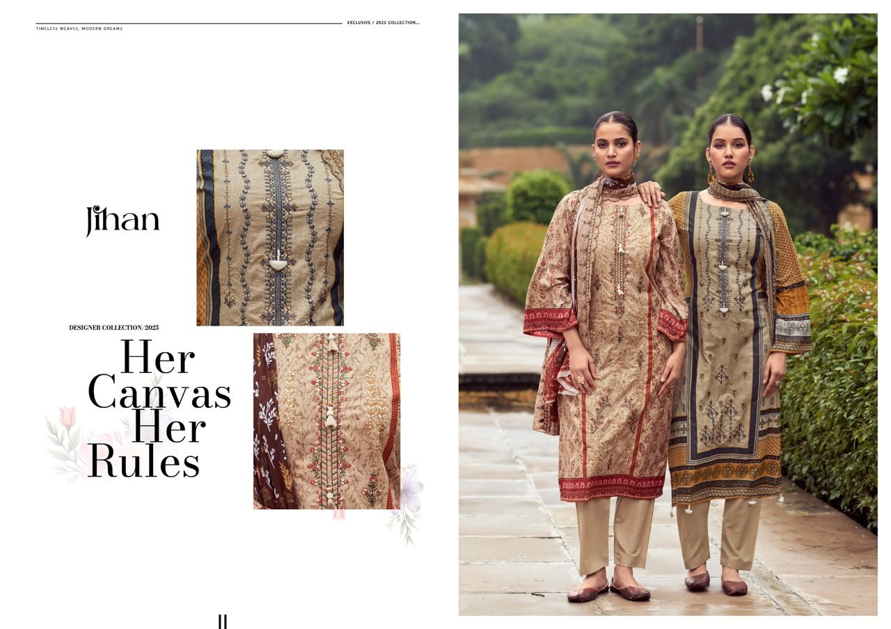 BIN SAEED LAWN COLLECTION VOL 23 JIHAN (cotton Dupatta) ( - Image 3