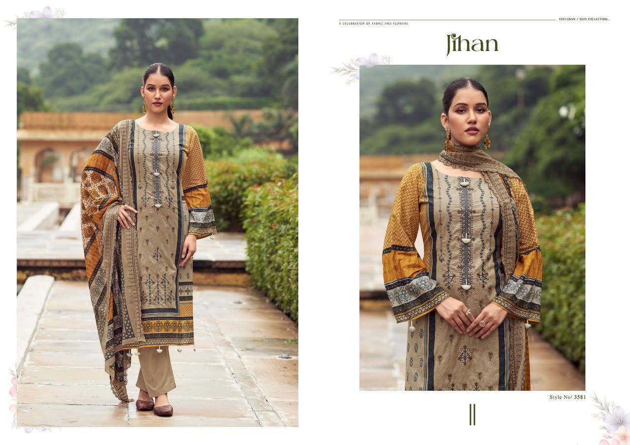 BIN SAEED LAWN COLLECTION VOL 23 JIHAN (cotton Dupatta) ( - Image 6