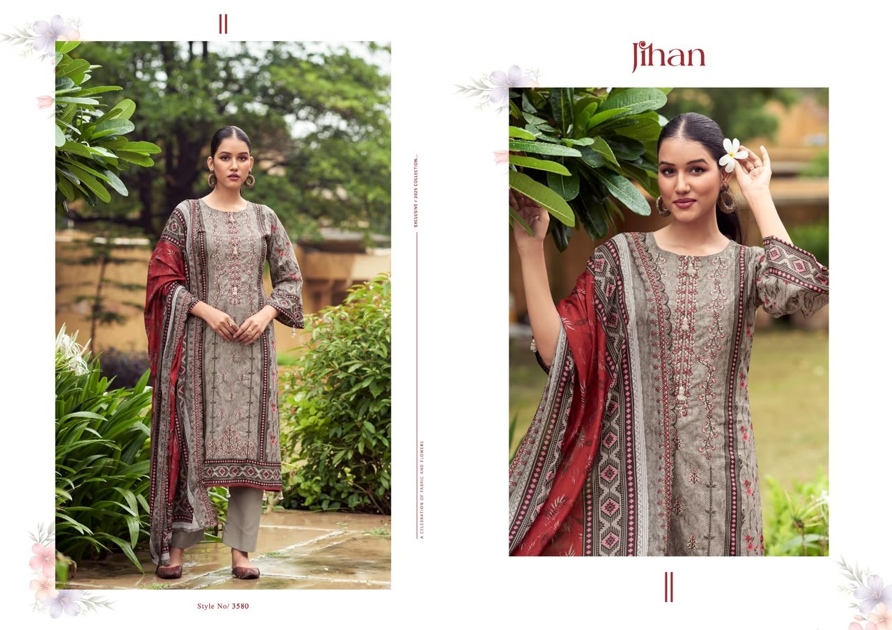 BIN SAEED LAWN COLLECTION VOL 23 JIHAN (cotton Dupatta) ( - Image 9