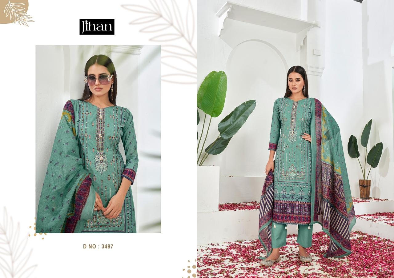 BIN SAEED REMIX VOL 4 LAWN JIHAN (cotton Dupatta) - Image 5