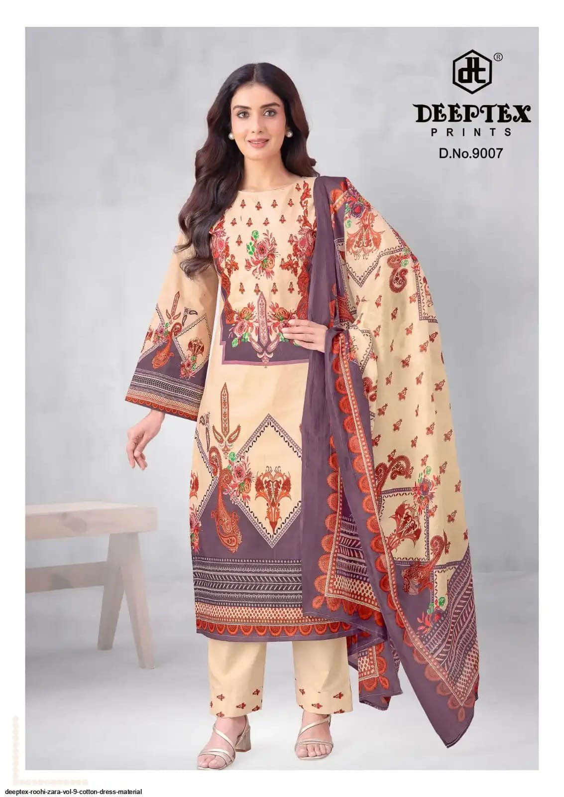 DEEPTEX ROOHI ZARA KARACHI VOL 9 (Cotton Dupatta) - Image 3