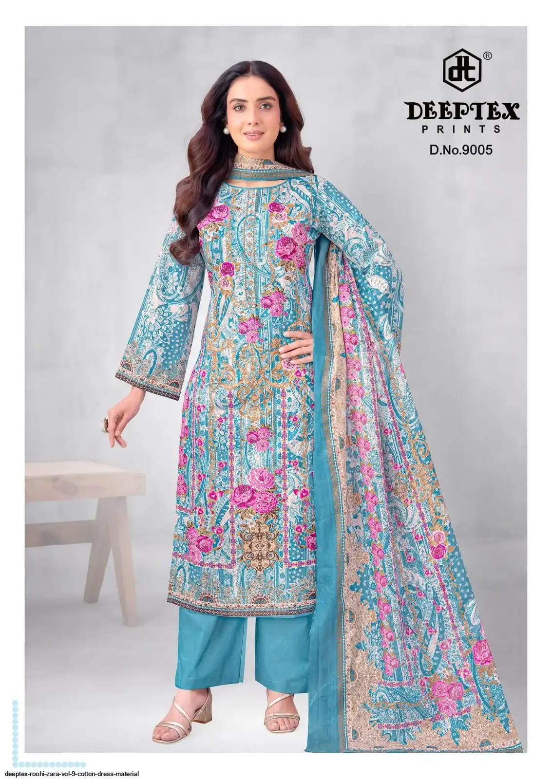 DEEPTEX ROOHI ZARA KARACHI VOL 9 (Cotton Dupatta) - Image 5