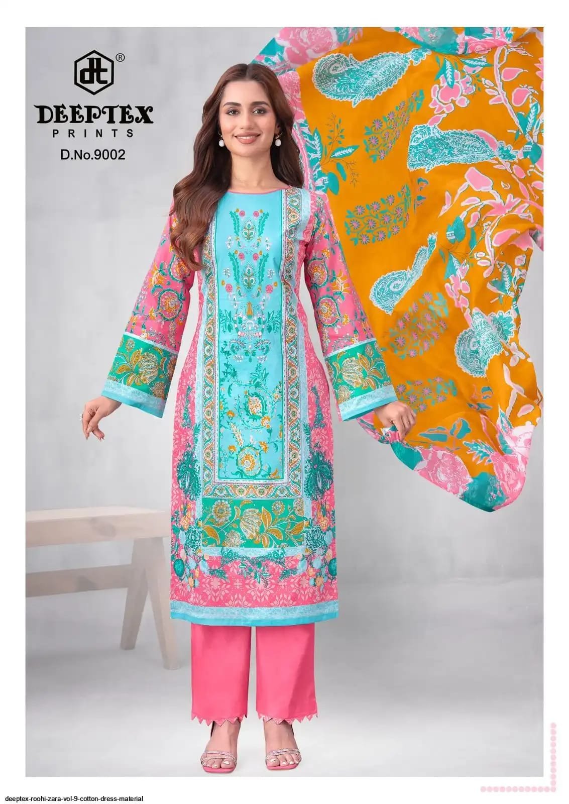 DEEPTEX ROOHI ZARA KARACHI VOL 9 (Cotton Dupatta) - Image 9