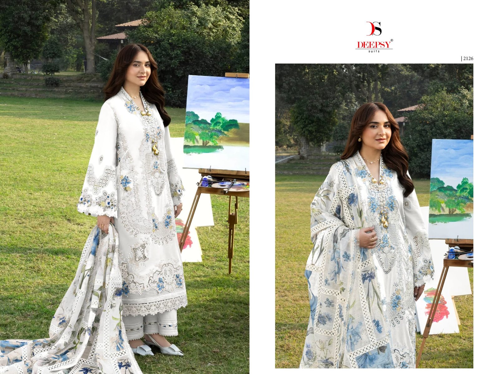 ELAF PREMIUM 8 LUXURY LAWN BY DEEPSY SUITS (Cotton Dupatta) - Image 12